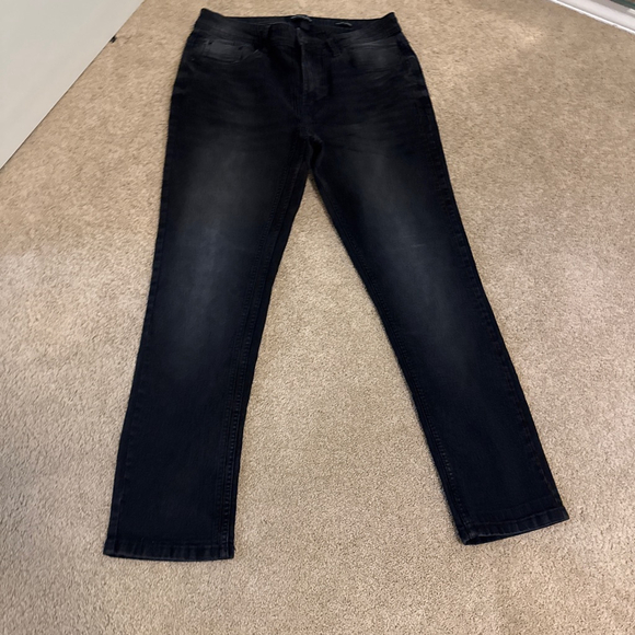 Men's Kenneth Cole Straight Tapered Jeans Waist 34 Black - Picture 1 of 5